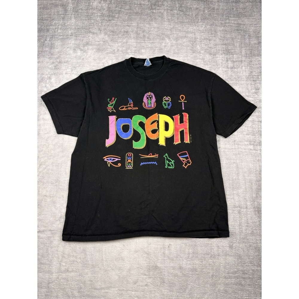 Vtg Joseph and the Amazing Technicolor Dreamcoat Shirt Mens XL Black 90s Musical